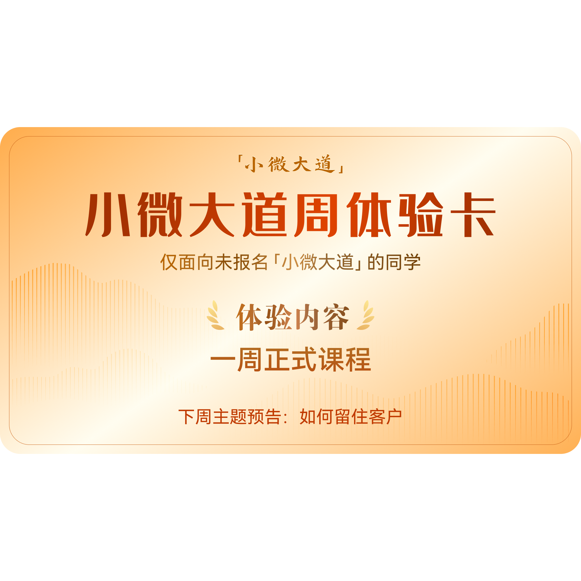 小微大道体验卡-0422上线